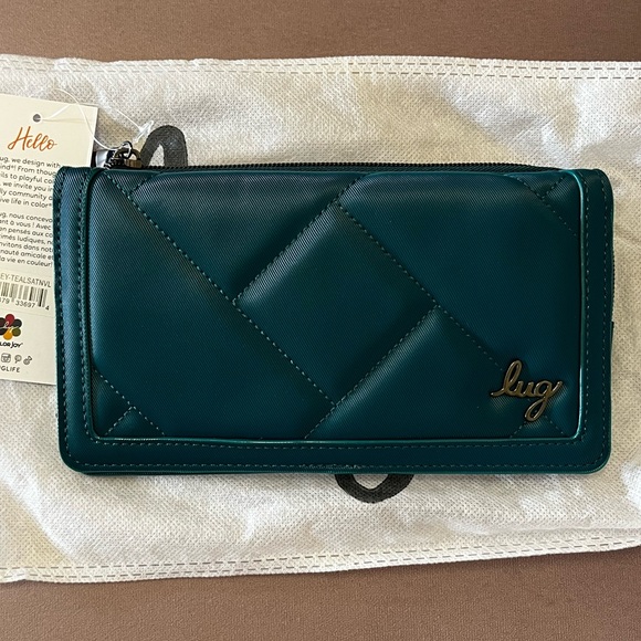 lug Handbags - Lug Surrey Satin Luxe Vegan Leather Wallet in Teal